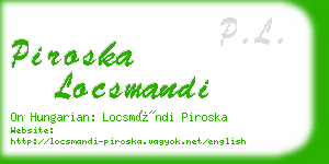 piroska locsmandi business card